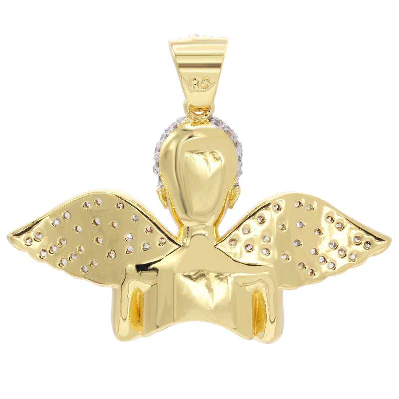 Mens Gold Plated Angel Pendant | 11.4 Grams