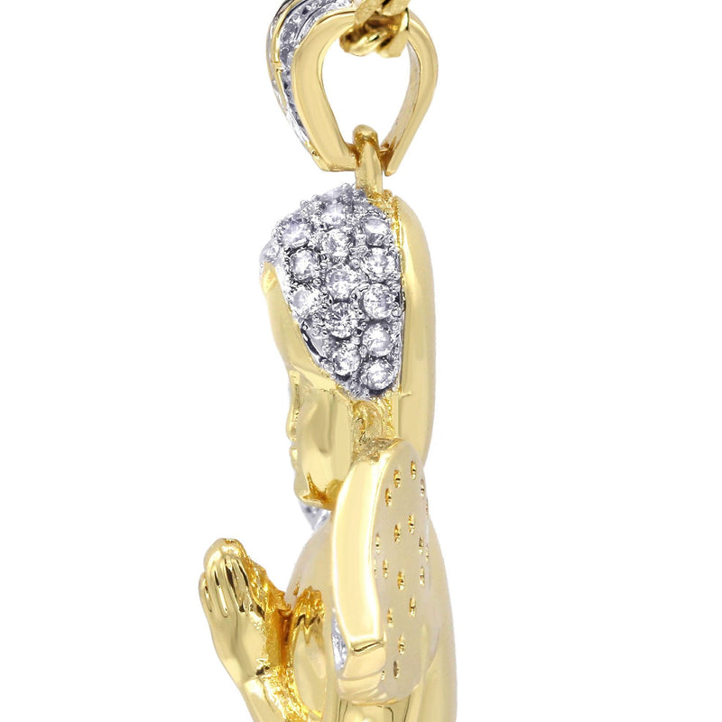 Mens Gold Plated Cuban Link Chain & Angel Pendant | Appx. 19.4 Grams