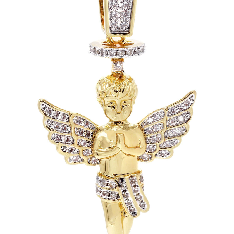 Mens Gold Plated Angel Pendant | 6.2 Grams