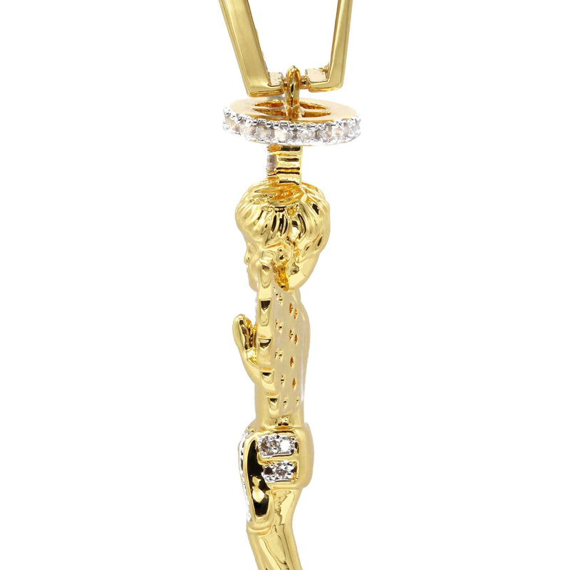 Mens Gold Plated Angel Pendant | 6.2 Grams