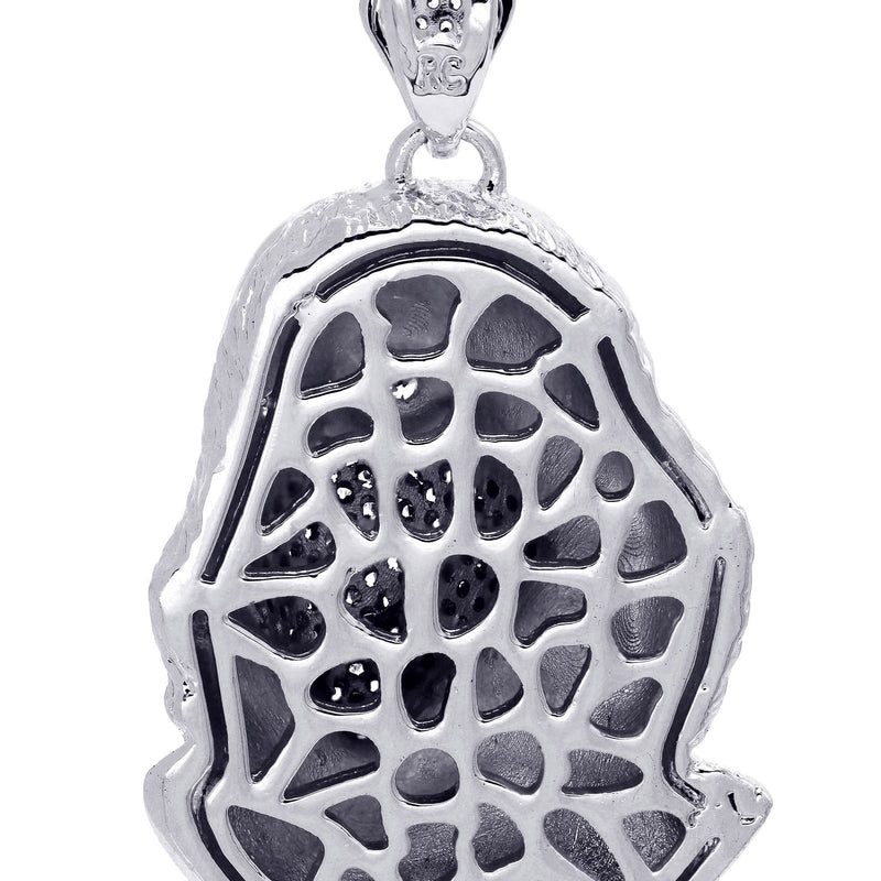 White Gold Plated Cuban Link Chain & Masked Benjamin Franklin Pendant | Appx. 31.7 Grams