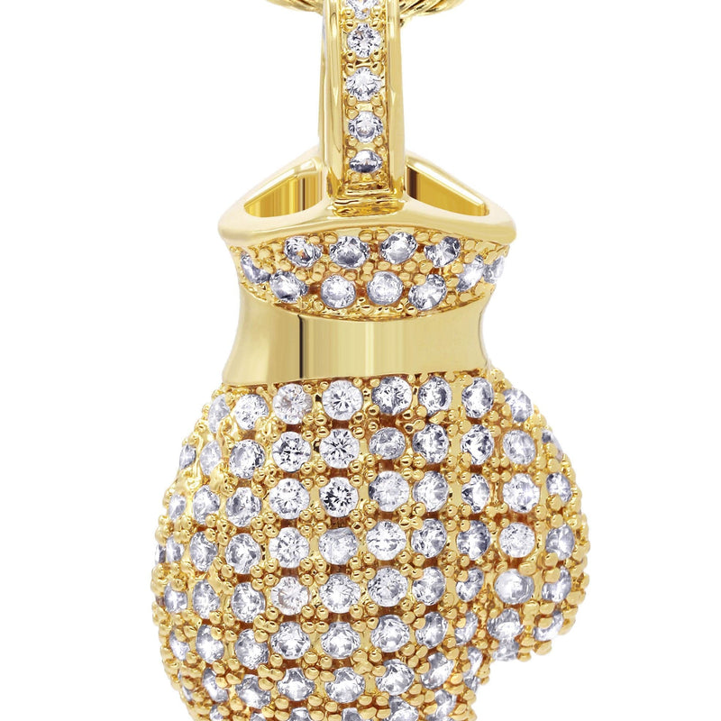 Mens Gold Plated Rope Chain & Boxing Glove Pendant | Appx. 20.2 Grams