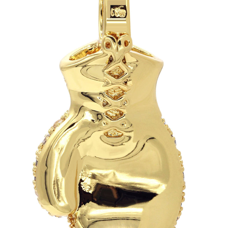 Mens Gold Plated Boxing Glove Pendant | 12.2 Grams