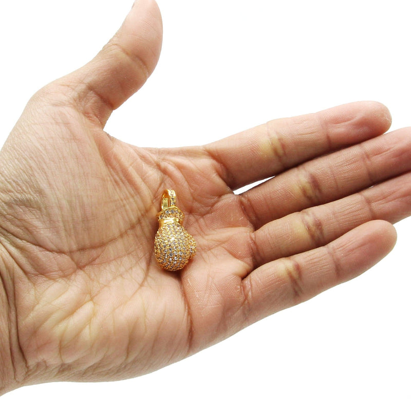 Mens Gold Plated Boxing Glove Pendant | 12.2 Grams