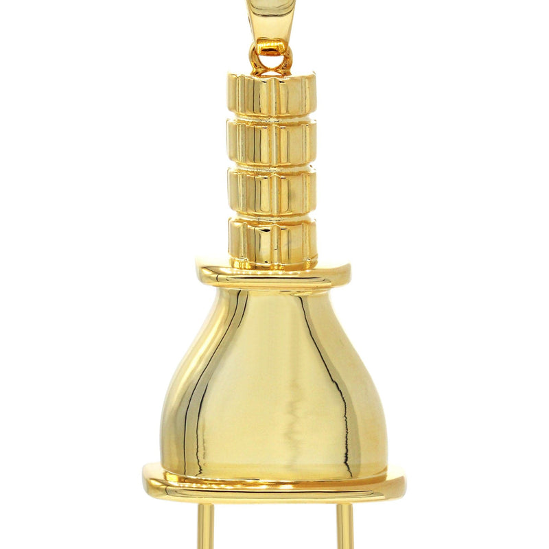 Mens Gold Plated Rope Chain & Plug Pendant | Appx. 23.4 Grams