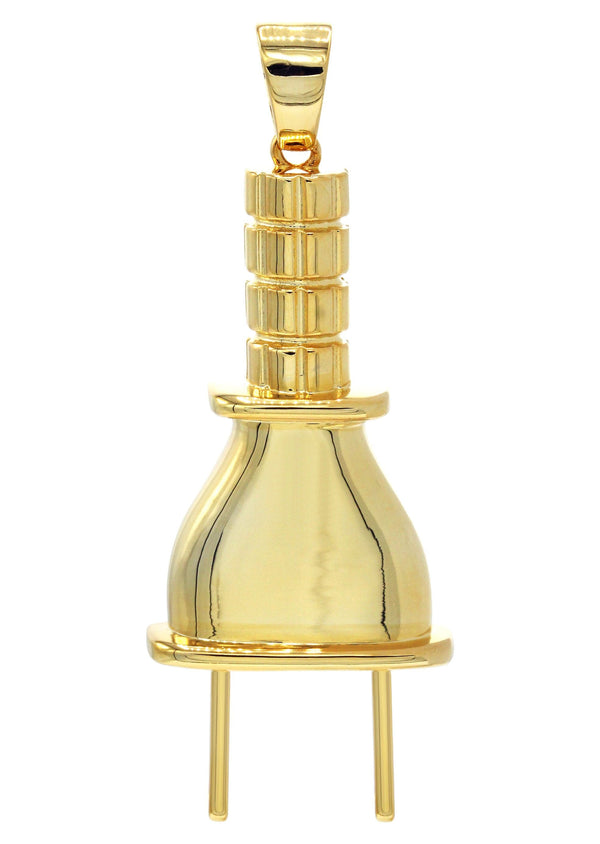 Mens Gold Plated Plug Pendant | 15.4 Grams