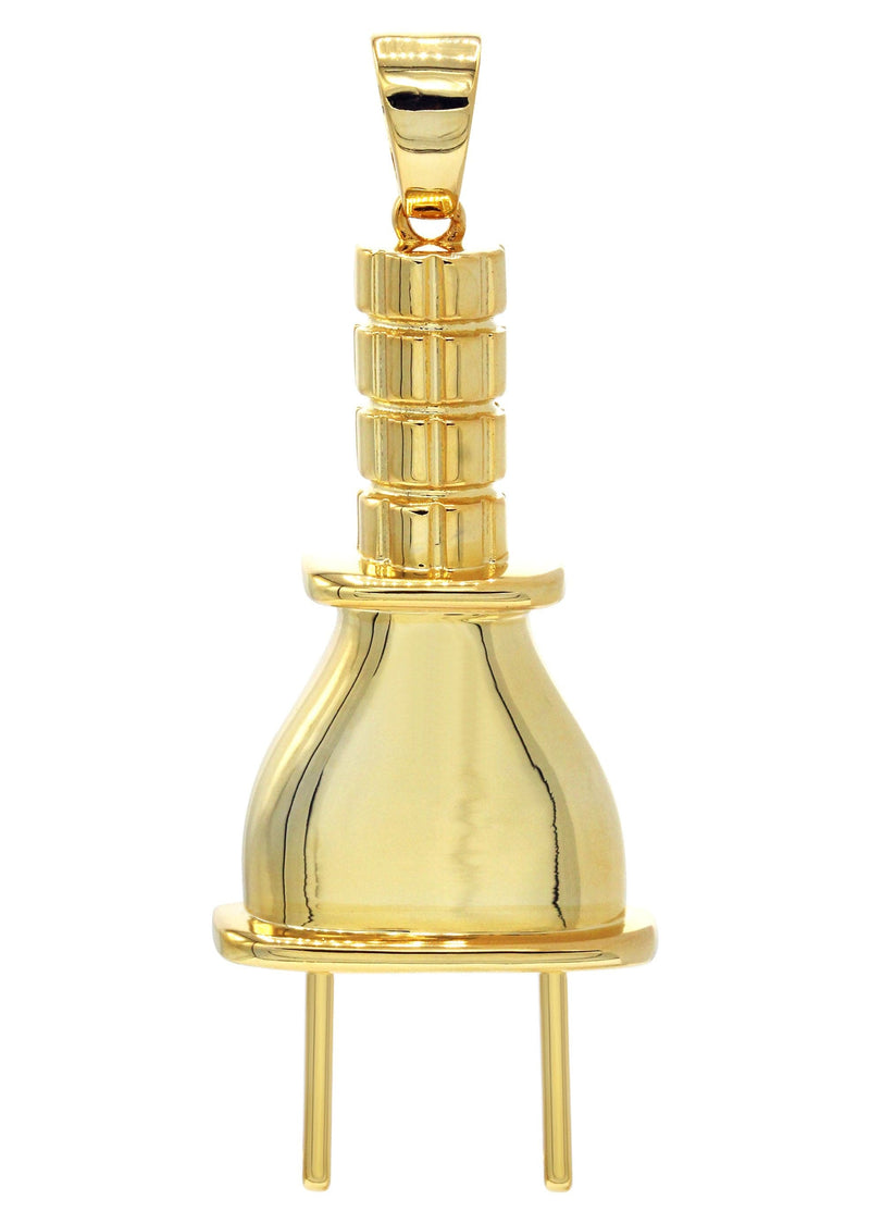 Mens Gold Plated Plug Pendant | 15.4 Grams