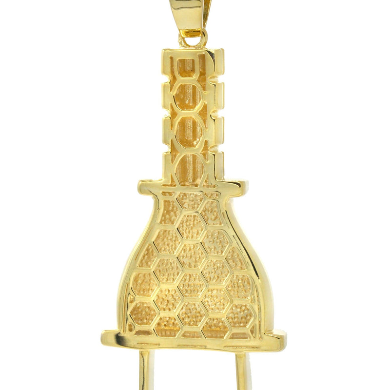 Mens Gold Plated Rope Chain & Plug Pendant | Appx. 23.4 Grams