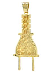 Mens Gold Plated Plug Pendant | 15.4 Grams
