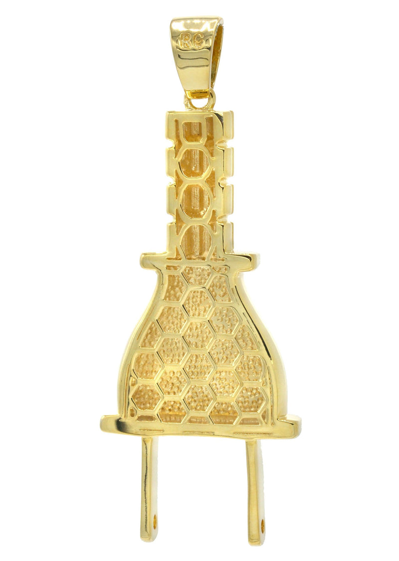 Mens Gold Plated Plug Pendant | 15.4 Grams