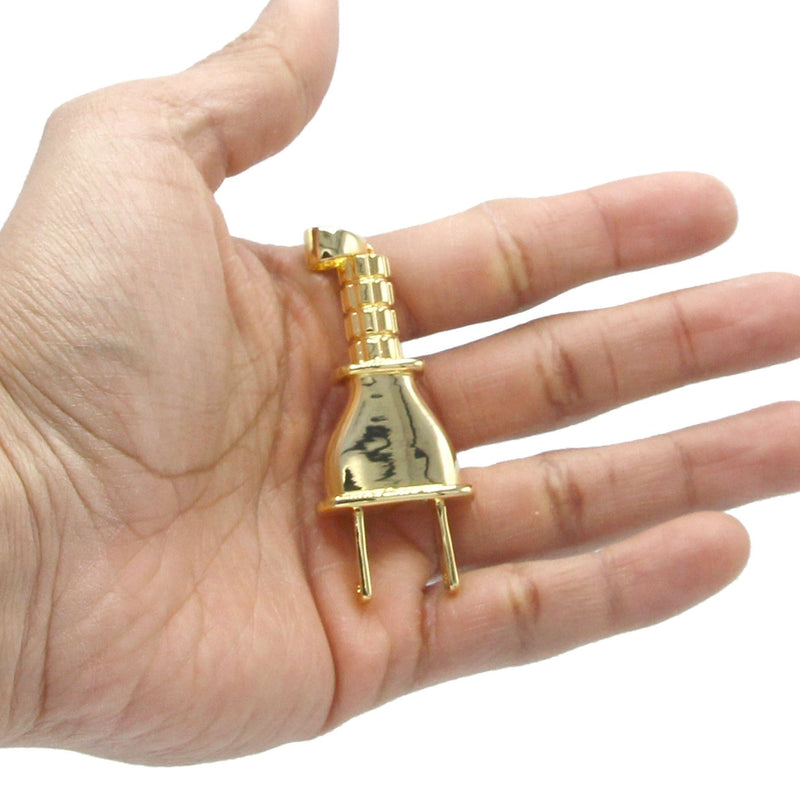 Mens Gold Plated Plug Pendant | 15.4 Grams