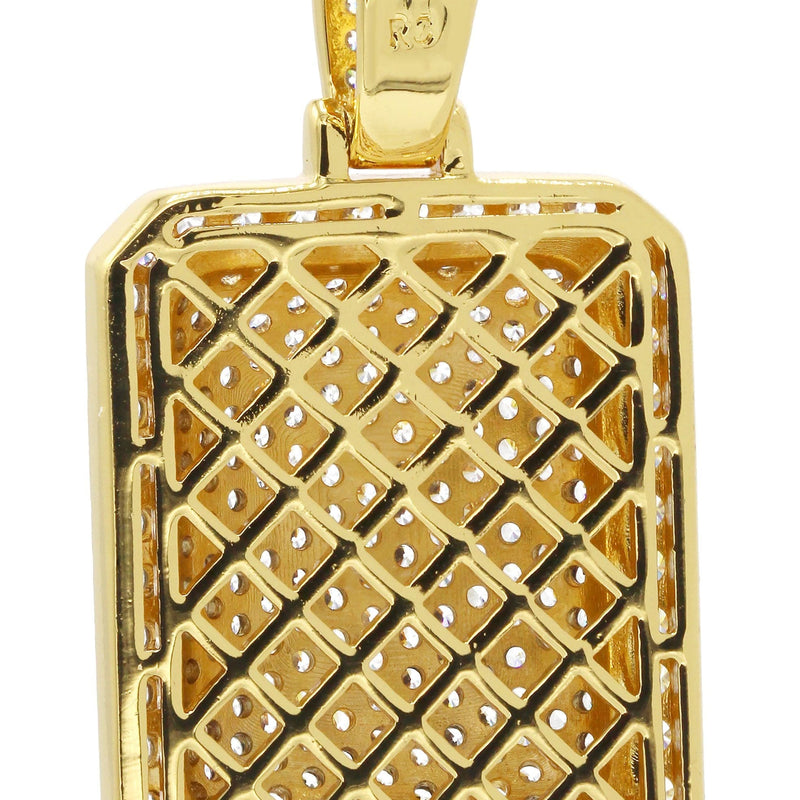 Mens Gold Plated Dog Tag Pendant | 13.5 Grams