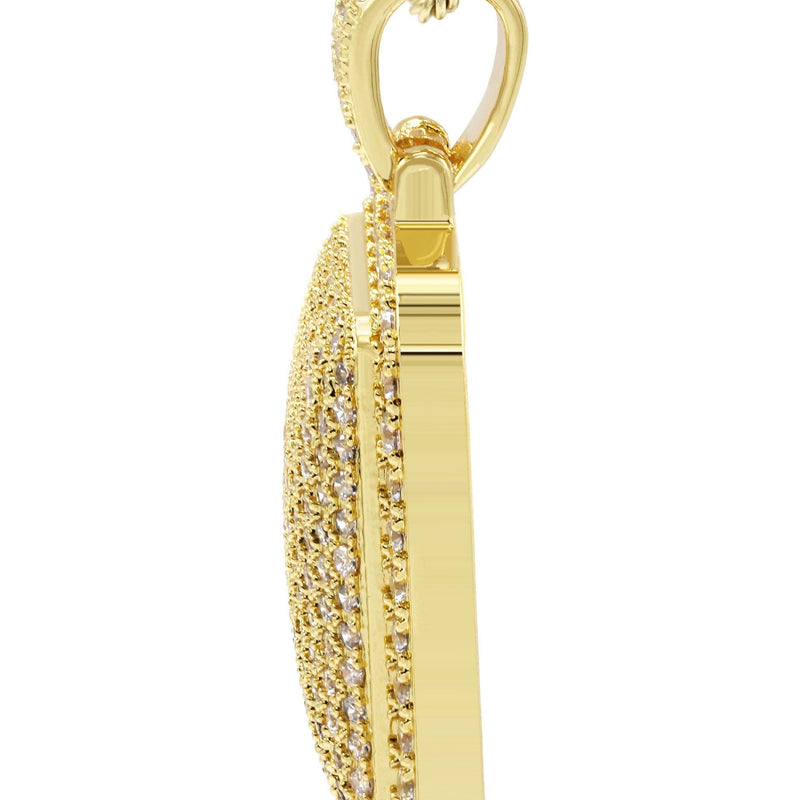 Mens Gold Plated Rope Chain & Dog Tag Pendant | Appx. 21.5 Grams