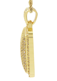 Mens Gold Plated Rope Chain & Dog Tag Pendant | Appx. 21.5 Grams