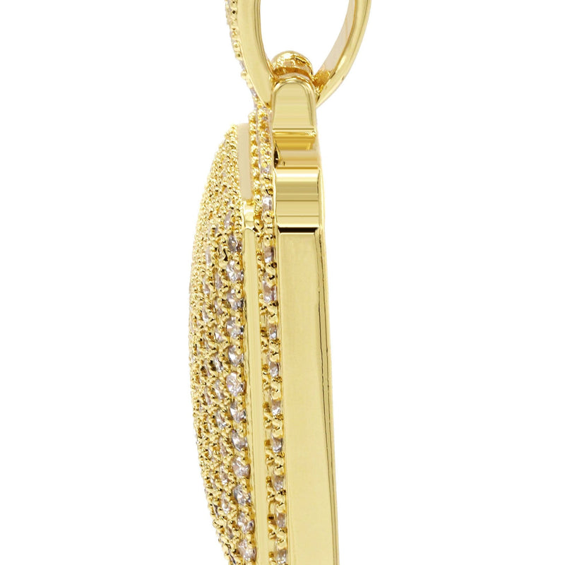 Mens Gold Plated Dog Tag Pendant | 13.5 Grams