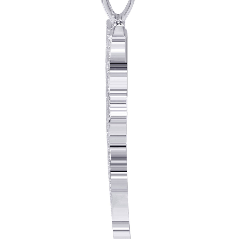 White Gold Plated Cuban Link Chain & Jesus Head Pendant | Appx. 46.5 Grams