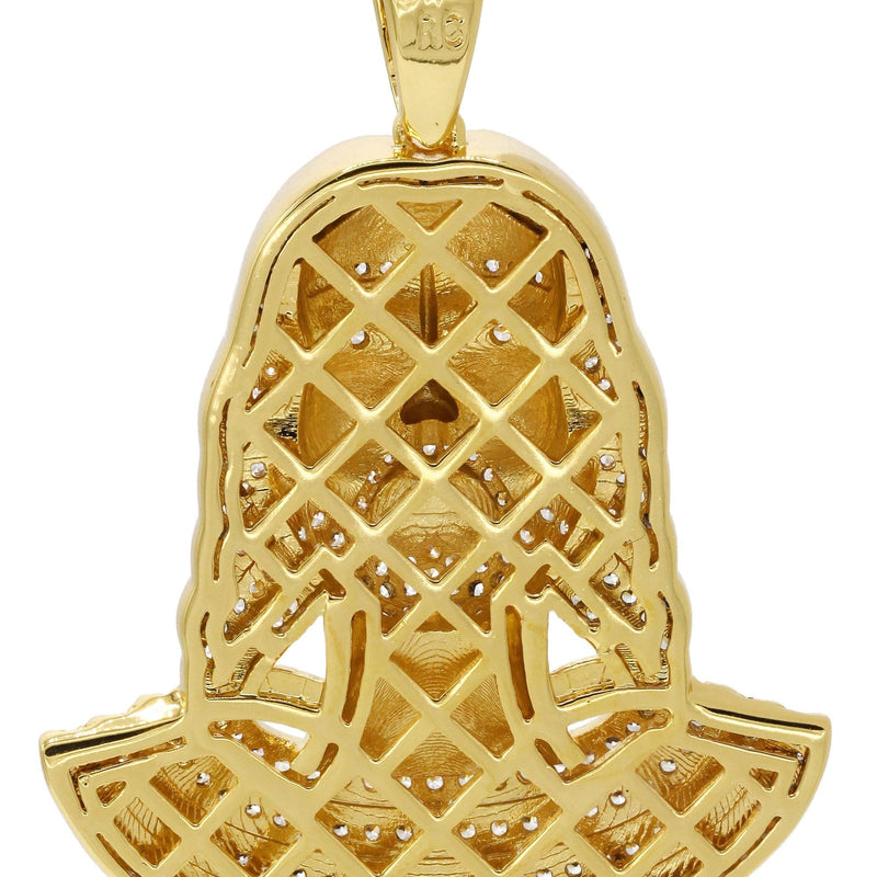 Mens Gold Plated Jesus Head Pendant | 14.1 Grams