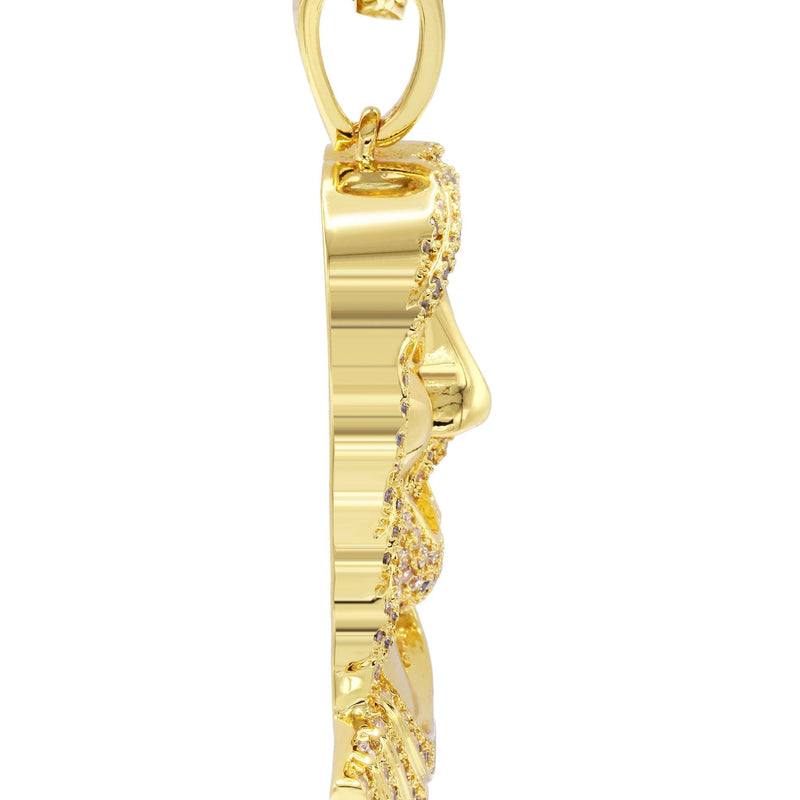 Mens Gold Plated Franco Chain & Jesus Piece Chain | Appx. 22.1 Grams