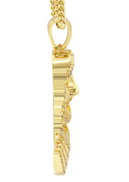 Mens Gold Plated Franco Chain & Jesus Piece Chain | Appx. 22.1 Grams