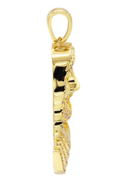 Mens Gold Plated Jesus Head Pendant | 14.1 Grams