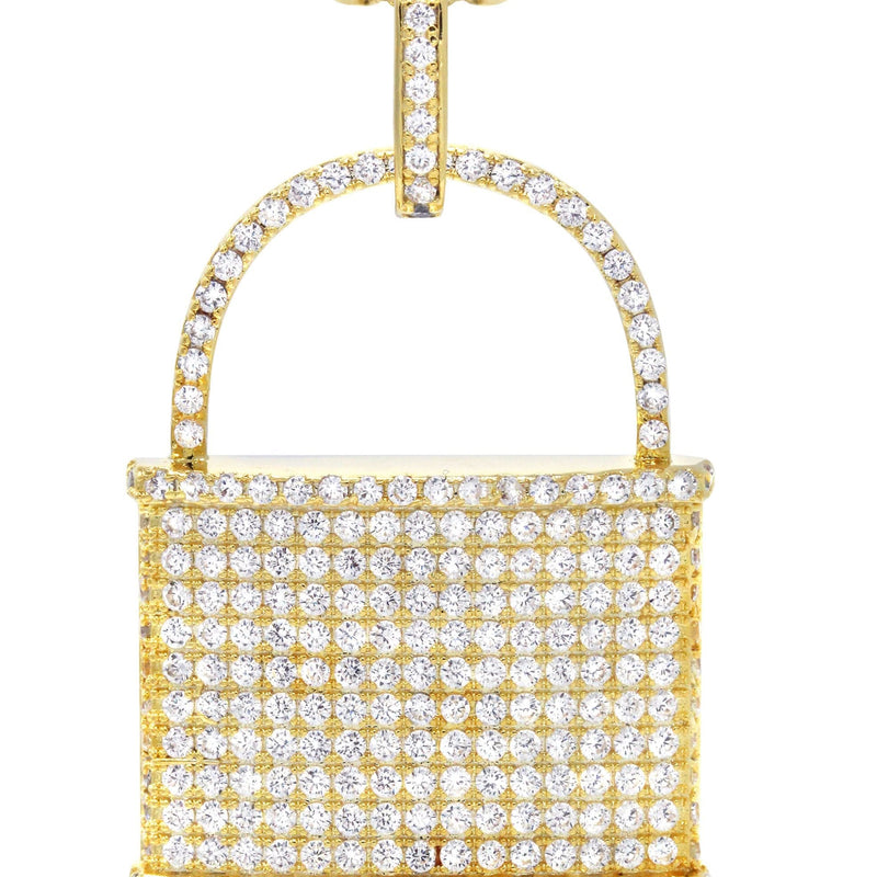Mens Gold Plated Rope Chain & Lock Pendant | Appx. 18.7 Grams