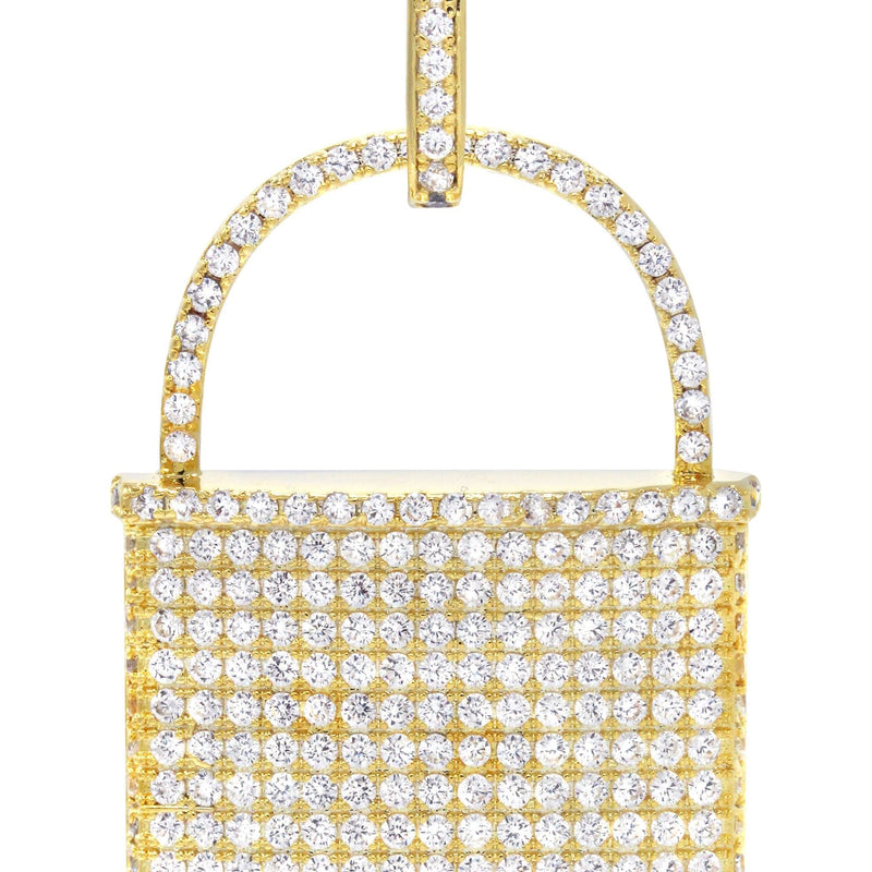 Mens Gold Plated Lock Pendant | 10.7 Grams