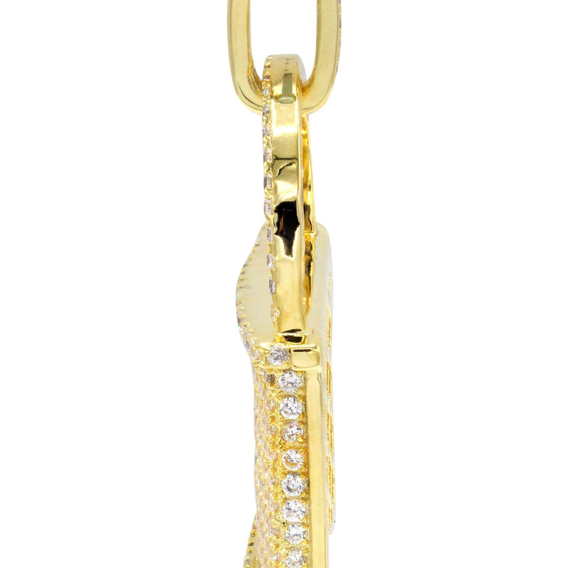Mens Gold Plated Lock Pendant | 10.7 Grams