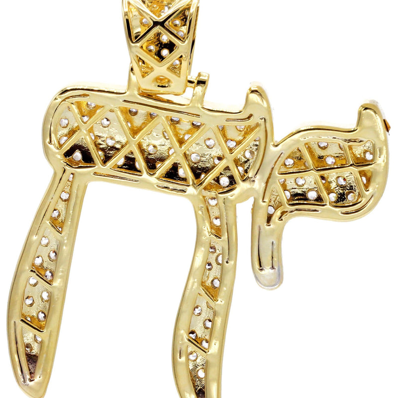 Mens Gold Plated Chai Pendant | 11.4 Grams