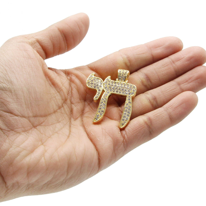 Mens Gold Plated Chai Pendant | 11.4 Grams