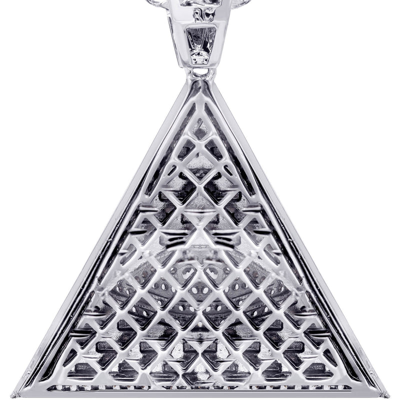 White Gold Plated Cuban Link Chain & Illuminate Pendant | Appx. 27.3 Grams