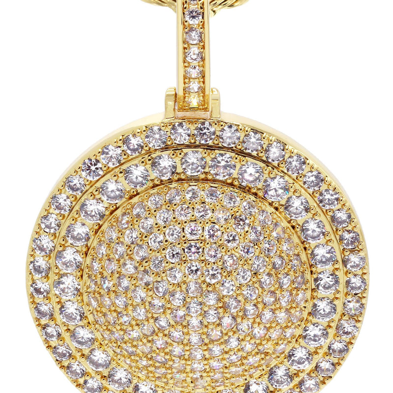 Mens Gold Plated Rope Chain & Dog Tag Pendant | Appx. 30.3 Grams