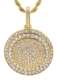 Mens Gold Plated Rope Chain & Dog Tag Pendant | Appx. 30.3 Grams