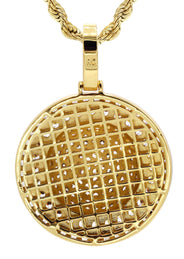 Mens Gold Plated Rope Chain & Dog Tag Pendant | Appx. 30.3 Grams