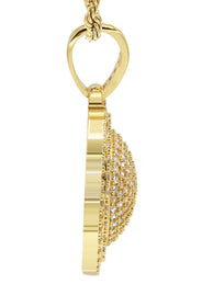 Mens Gold Plated Rope Chain & Dog Tag Pendant | Appx. 30.3 Grams