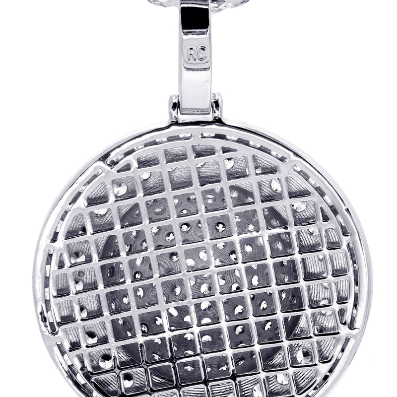 White Gold Plated Cuban Link Chain & Dog Tag Pendant | Appx. 30.3 Grams