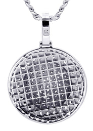White Gold Plated Cuban Link Chain & Dog Tag Pendant | Appx. 30.3 Grams