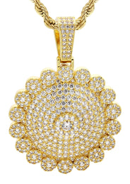 Mens Gold Plated Rope Chain & Dog Tag Pendant | Appx. 33 Grams