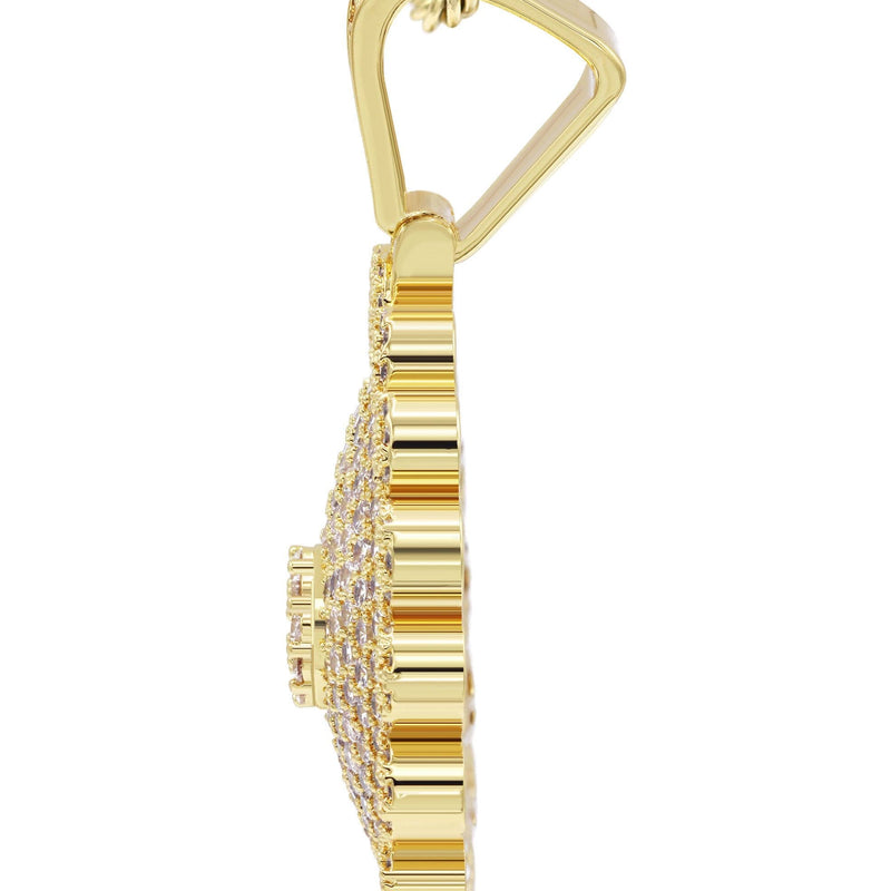 Mens Gold Plated Rope Chain & Dog Tag Pendant | Appx. 33 Grams