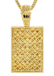 Mens Gold Plated Franco Chain & Dog Tag Pendant | Appx. 40.2 Grams