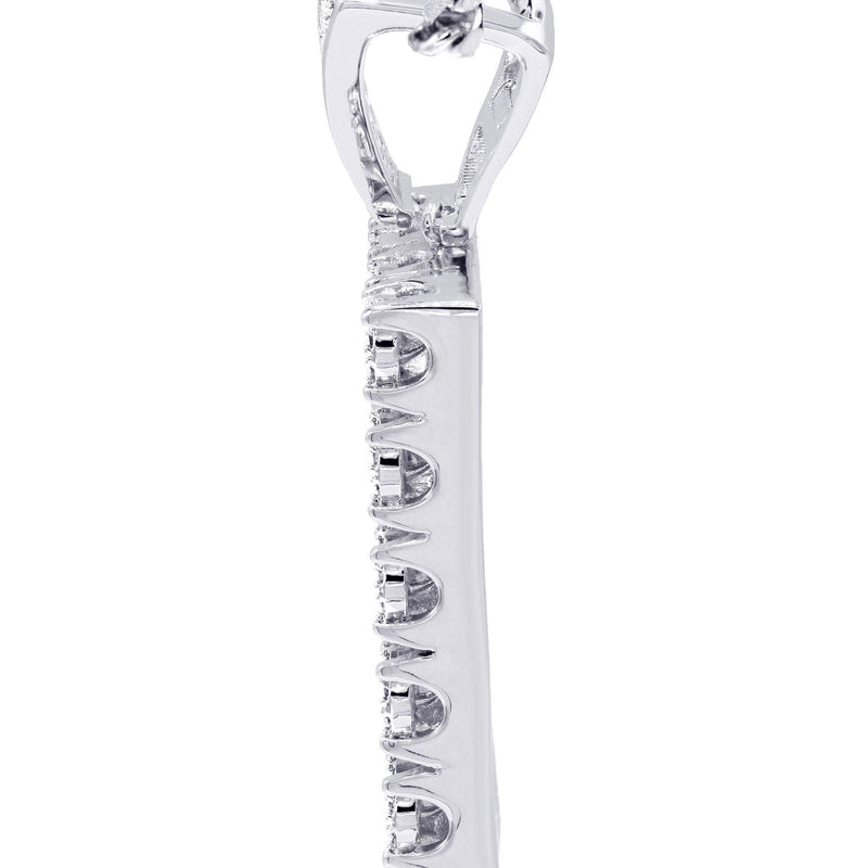 White Gold Plated Cuban Link Chain & Dog Tag Pendant | Appx. 40.2 Grams