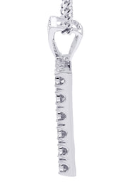White Gold Plated Cuban Link Chain & Dog Tag Pendant | Appx. 40.2 Grams