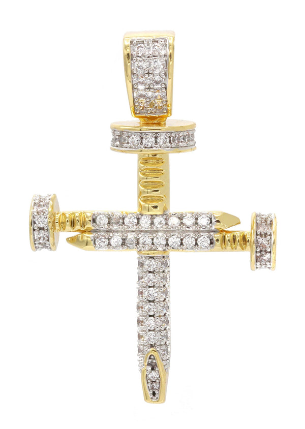 Mens Gold Plated Cross Pendant | 7 Grams