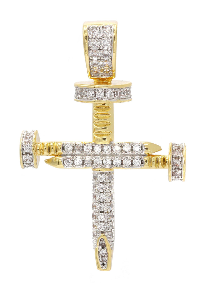 Mens Gold Plated Cross Pendant | 7 Grams