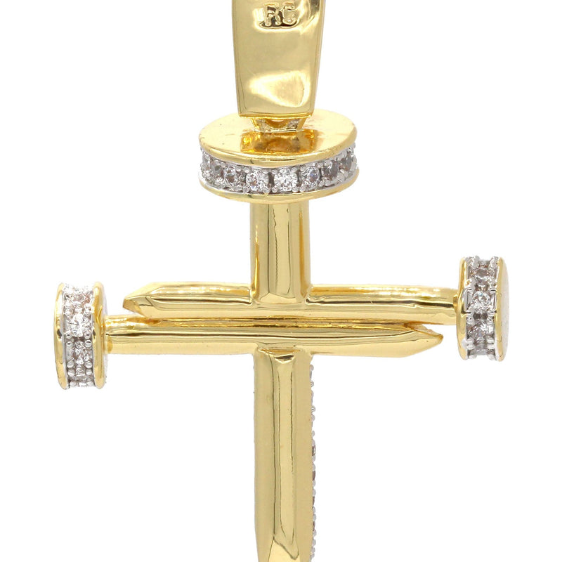Mens Gold Plated Cross Pendant | 7 Grams
