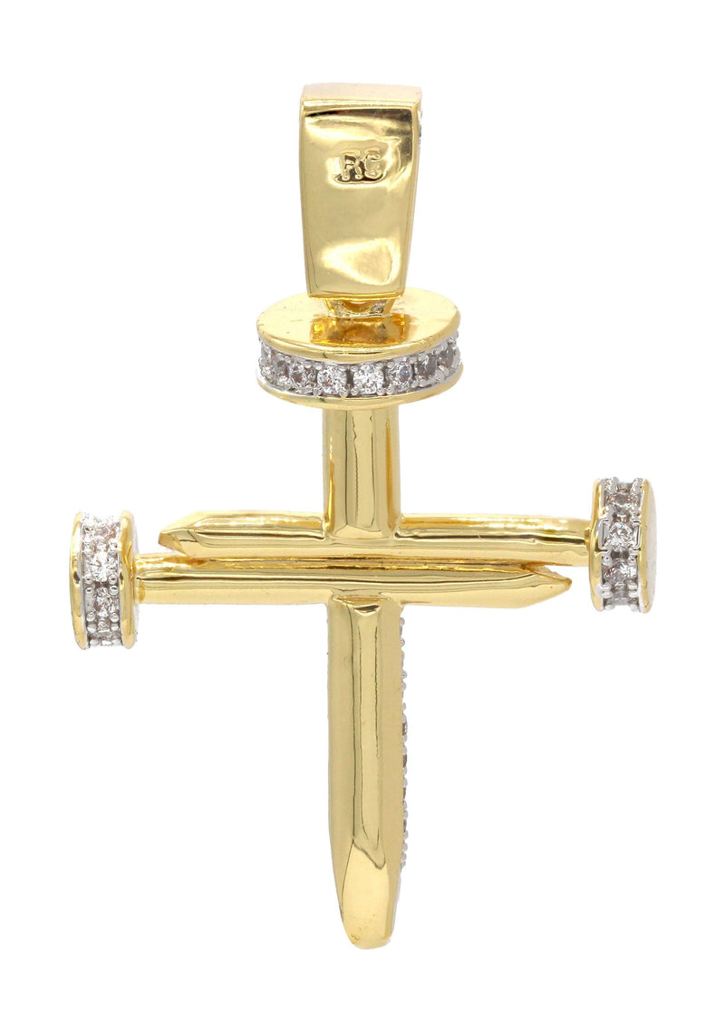 Mens Gold Plated Cross Pendant | 7 Grams
