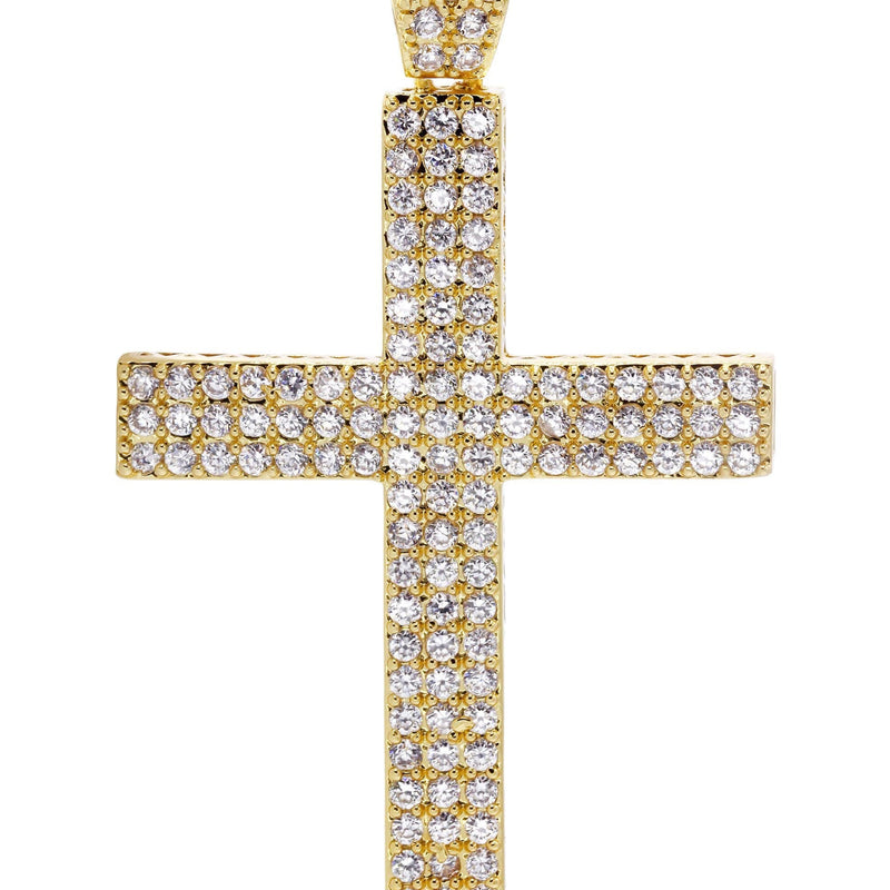 Mens Gold Plated Rope Chain & Cross Pendant | Appx. 19.9 Grams