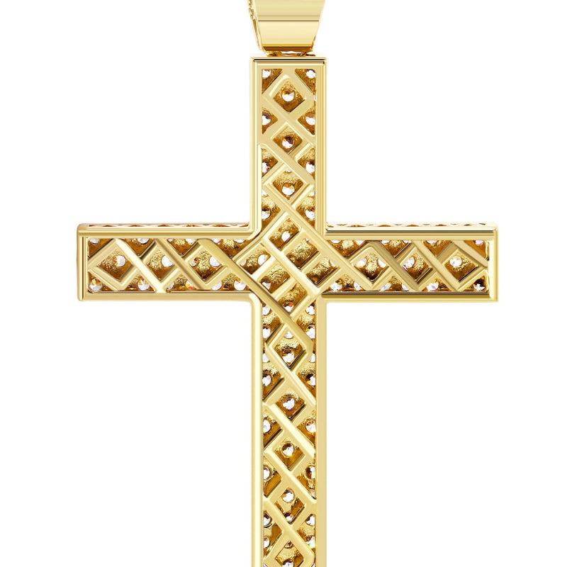 Mens Gold Plated Rope Chain & Cross Pendant | Appx. 19.9 Grams