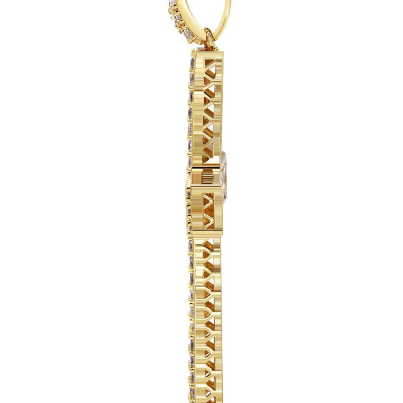 Mens Gold Plated Rope Chain & Cross Pendant | Appx. 19.9 Grams