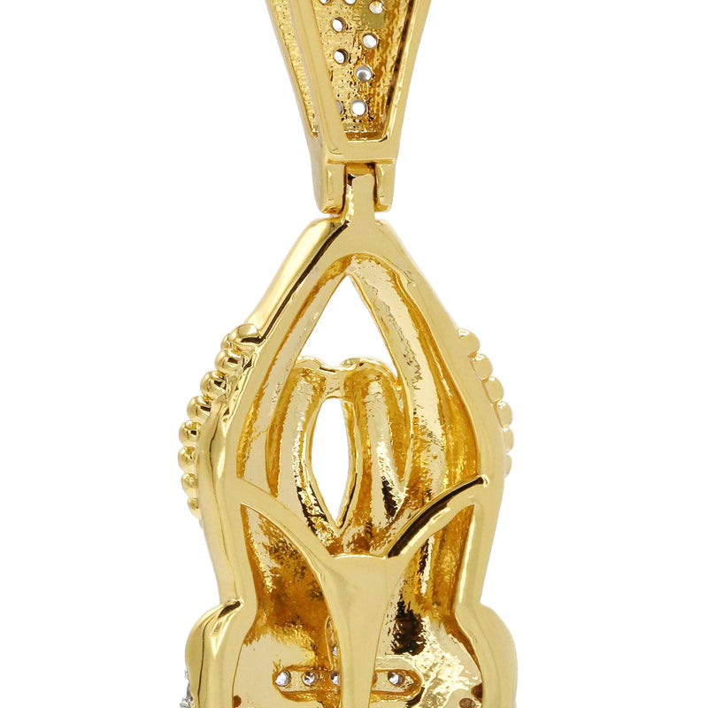 Mens Gold Plated Praying Hands Pendant | 4 Grams