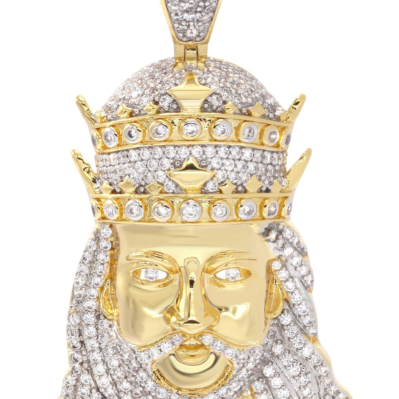 Mens Gold Plated King Pendant | 11.5 Grams